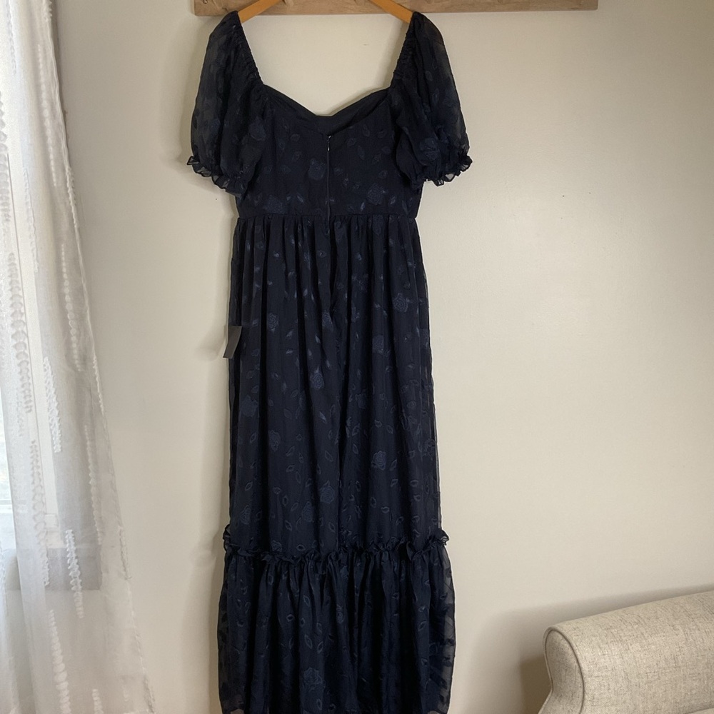 Lulu's Navy Blue Puff Sleeve Maxi Dress - Picture 6 of 15